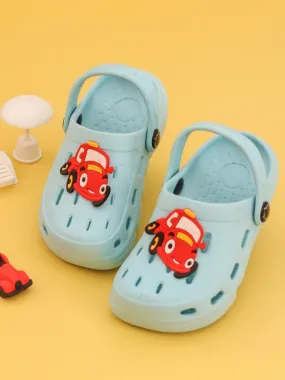 Adorable Smiling Car Design Clogs for Boys
