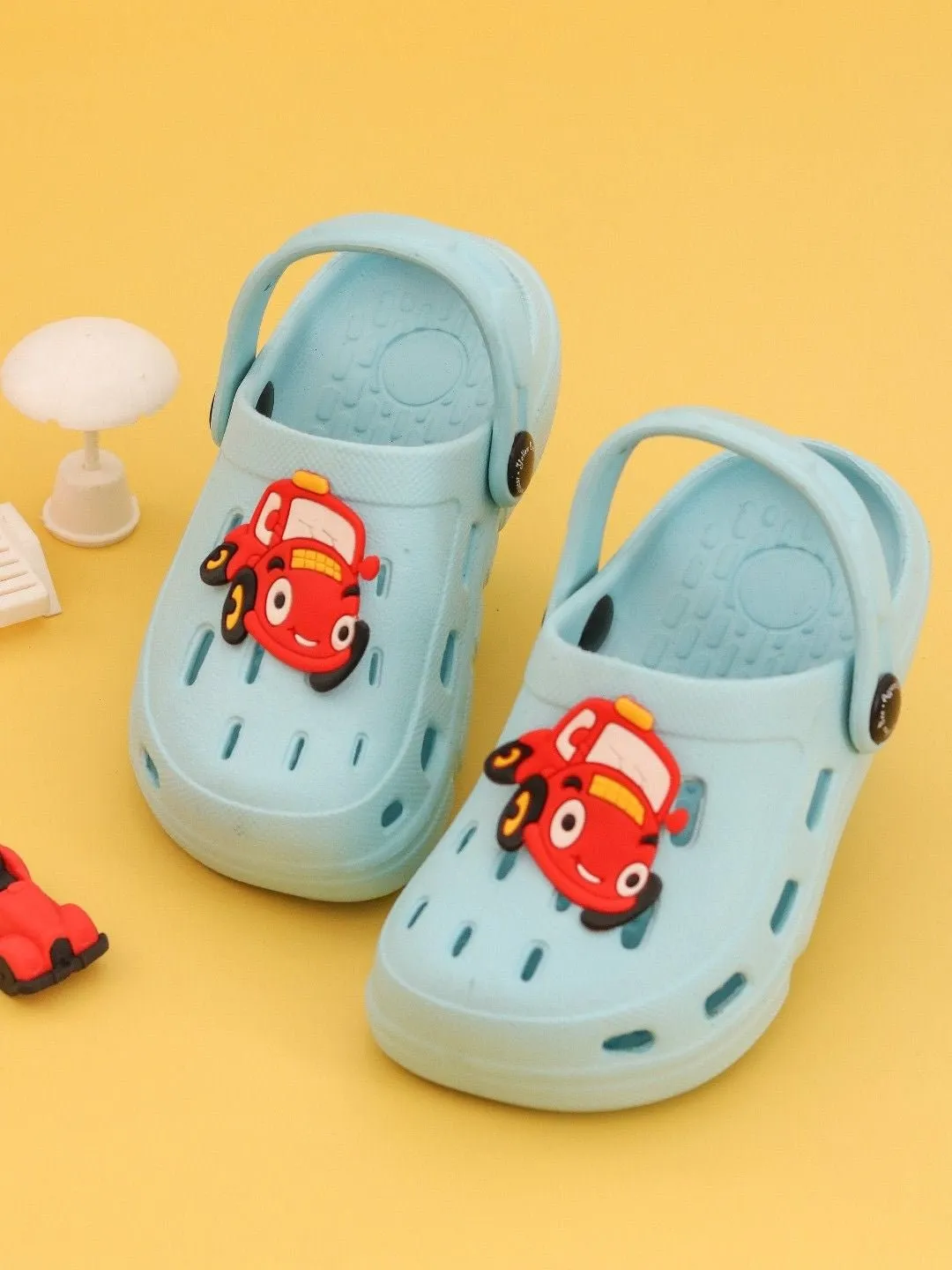 Adorable Smiling Car Design Clogs for Boys