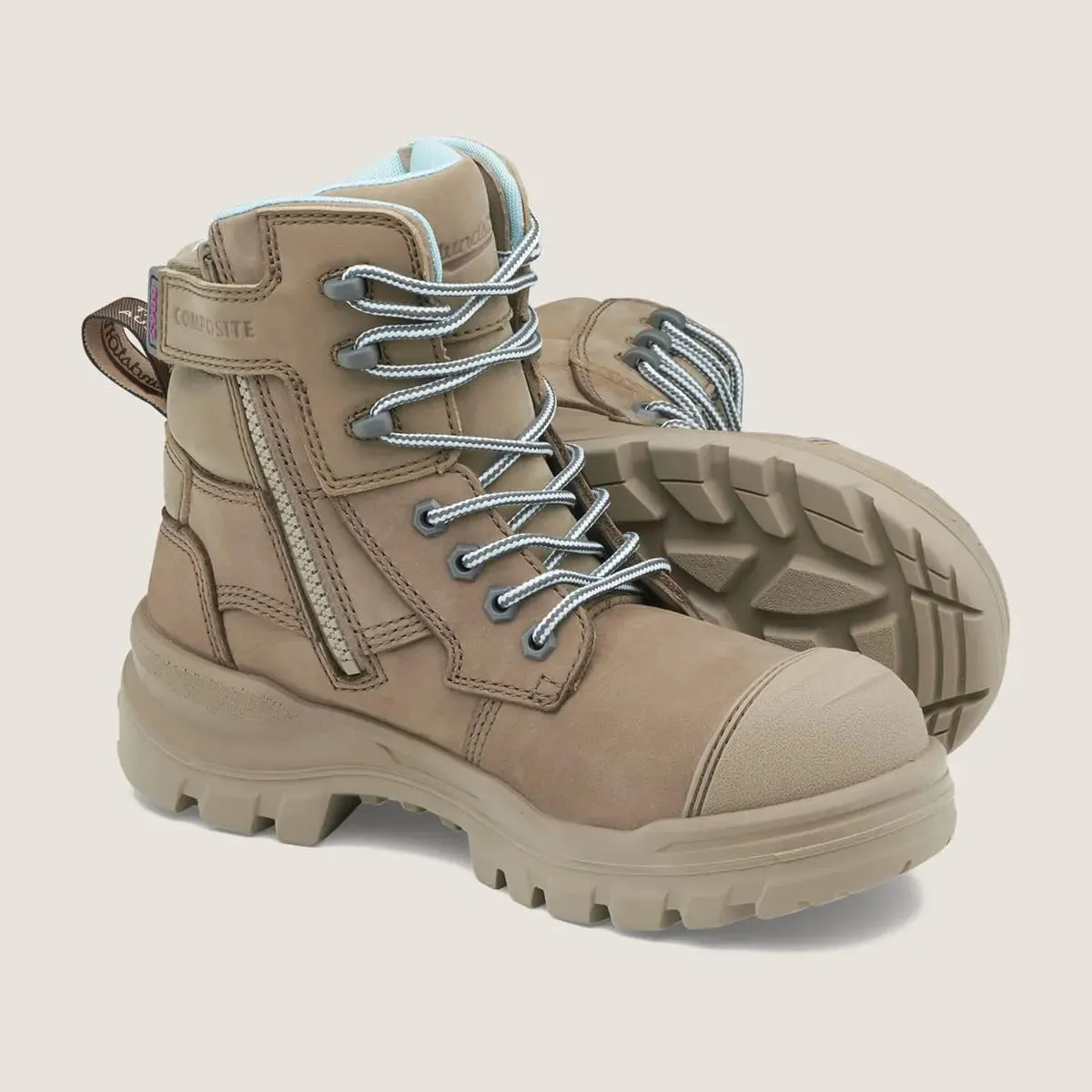 Blundstone 8863 Womens RotoFlex Stone Zip Side Safety Boot