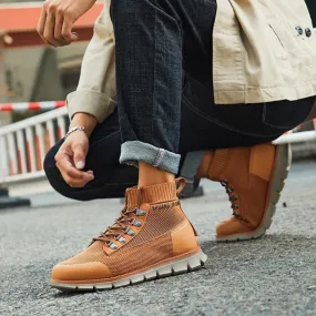 BootLux - Heren Lichtgewicht Wandelschoenen met Ademende Gebreide Enkel, Outdoor Casual Schoenen