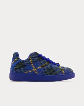 Box Check Knit Bright Navy Low Top Sneakers