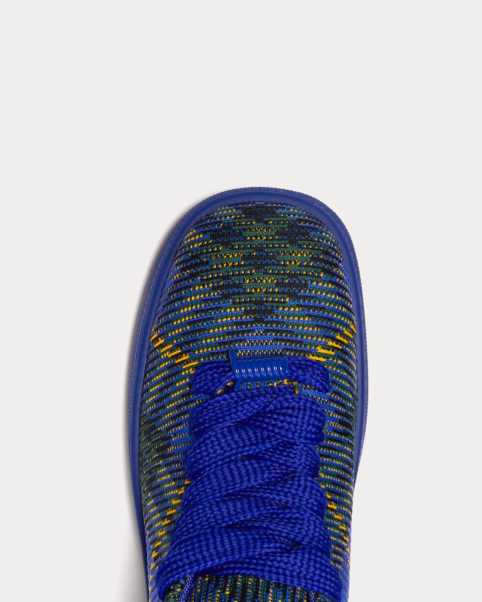 Box Check Knit Bright Navy Low Top Sneakers