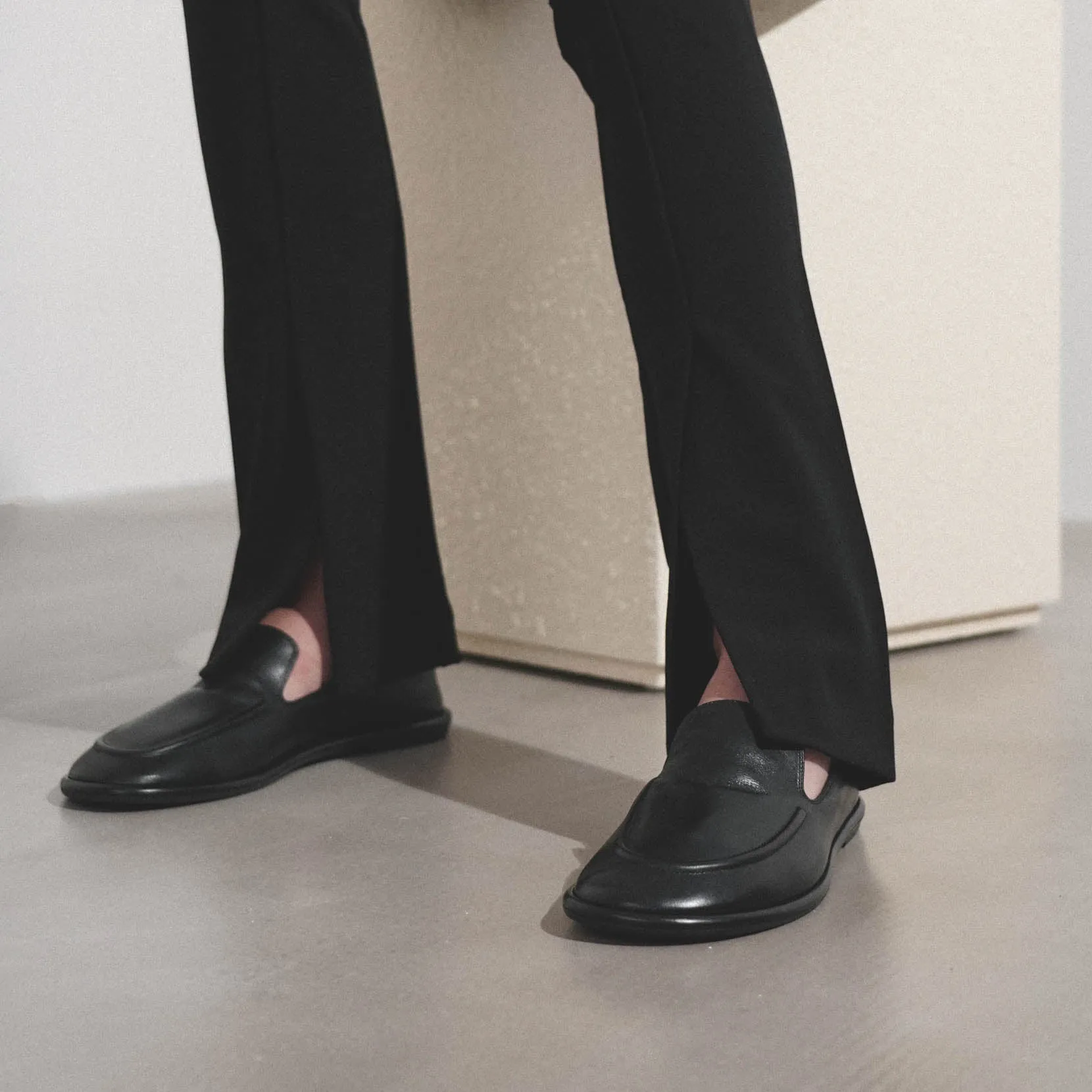 Canal black leather loafers