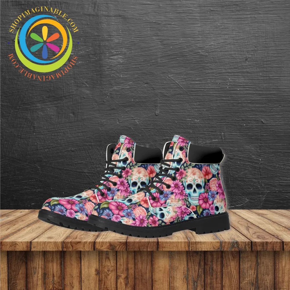 Cheerful Skulls Ladies Boots