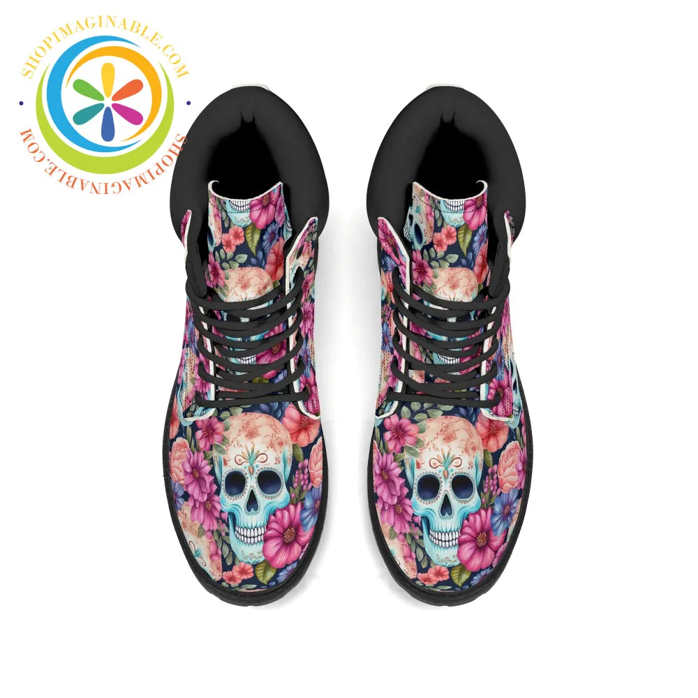 Cheerful Skulls Ladies Boots