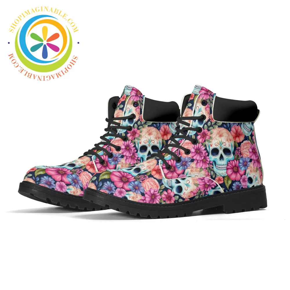 Cheerful Skulls Ladies Boots