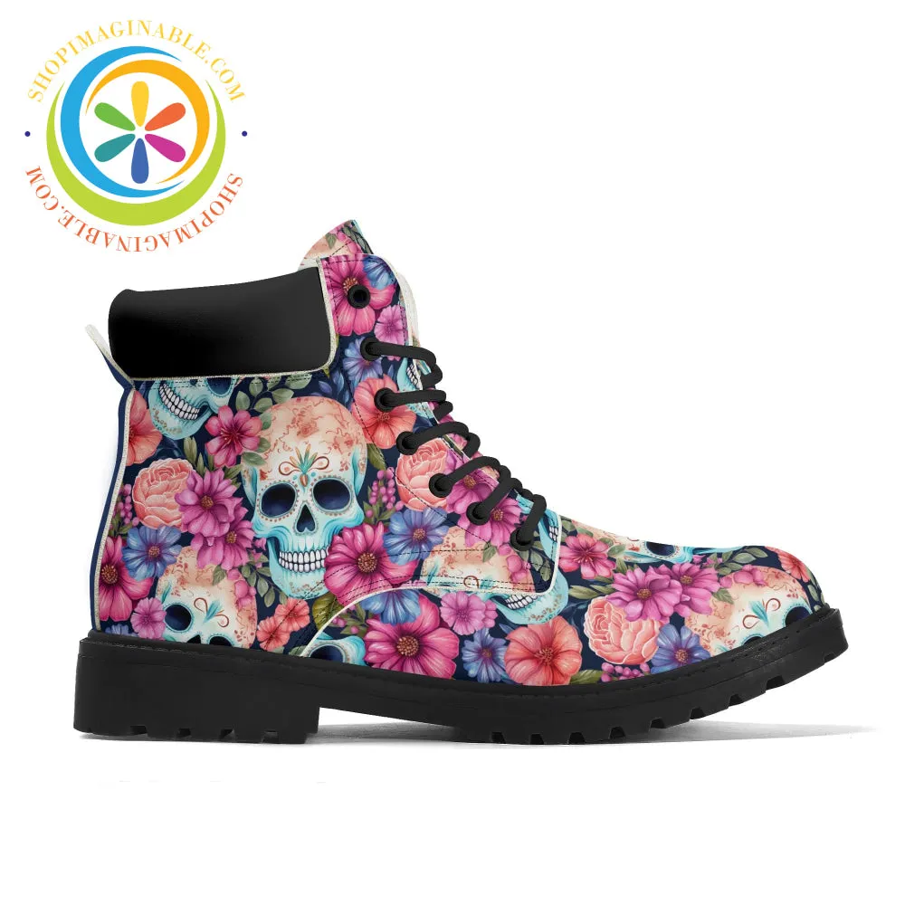 Cheerful Skulls Ladies Boots