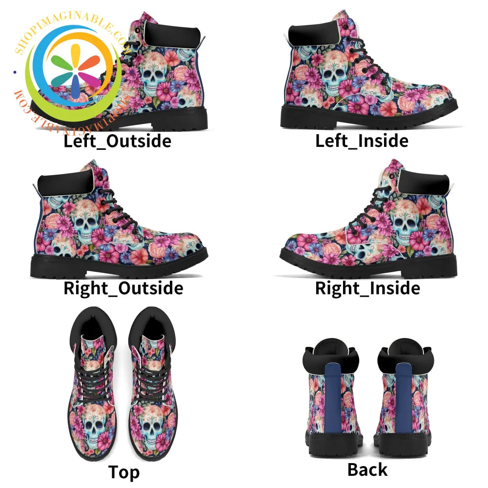Cheerful Skulls Ladies Boots