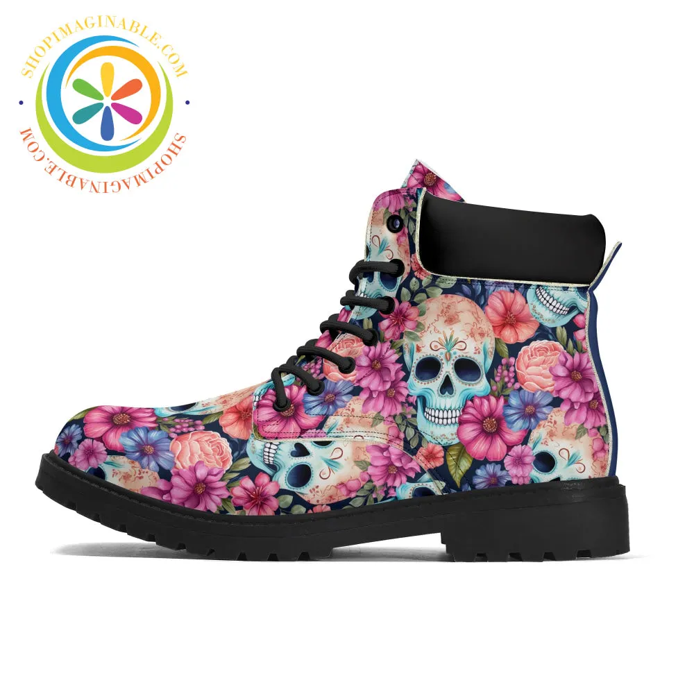 Cheerful Skulls Ladies Boots