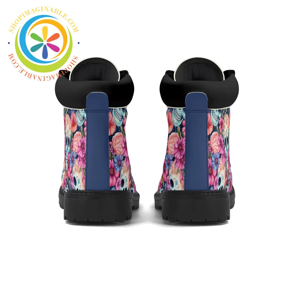 Cheerful Skulls Ladies Boots