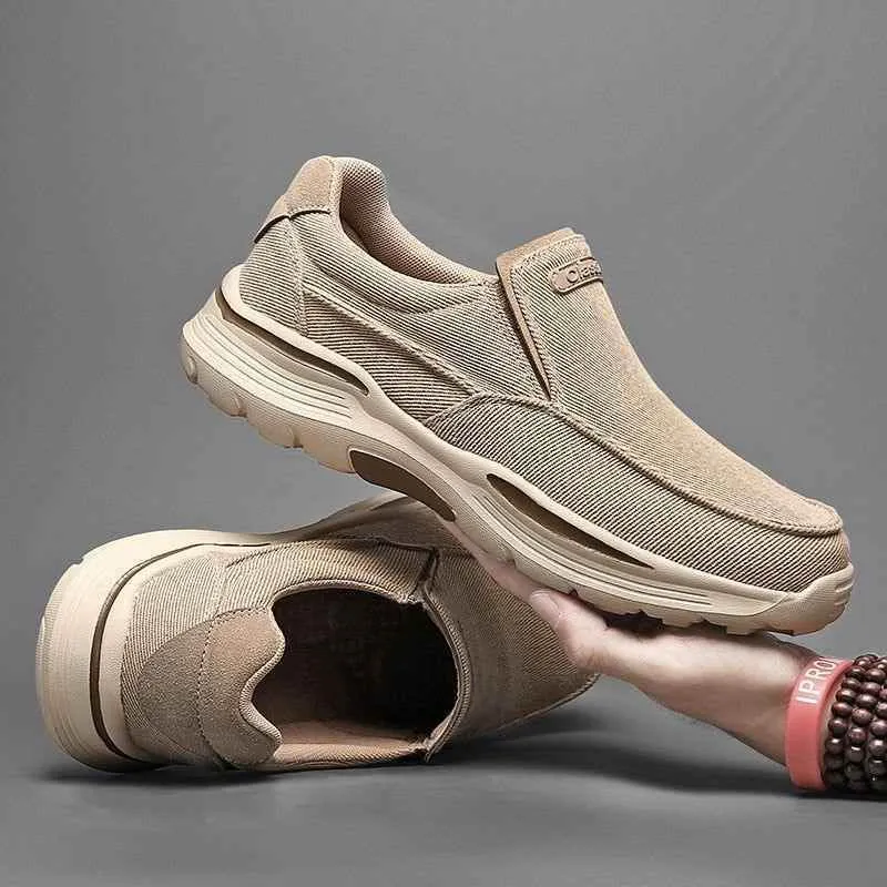 Classic Trendy Men Casual Shoes Canvas Breathable Men's Loafers New Male Comfortable Outdoor Walking Sneakers TBFS0256