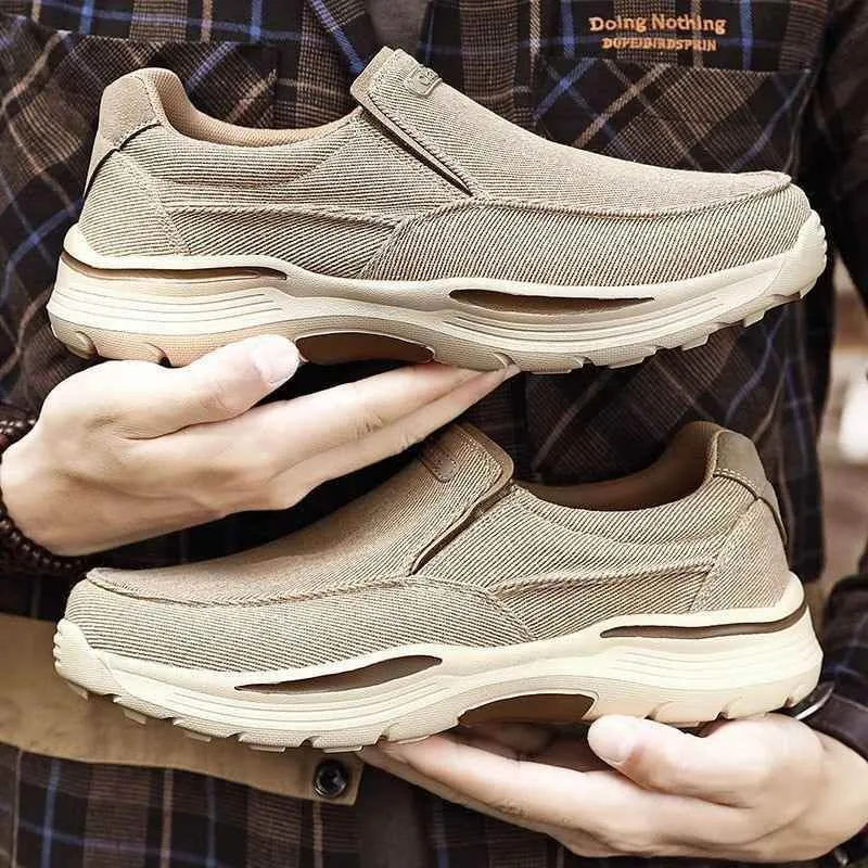 Classic Trendy Men Casual Shoes Canvas Breathable Men's Loafers New Male Comfortable Outdoor Walking Sneakers TBFS0256