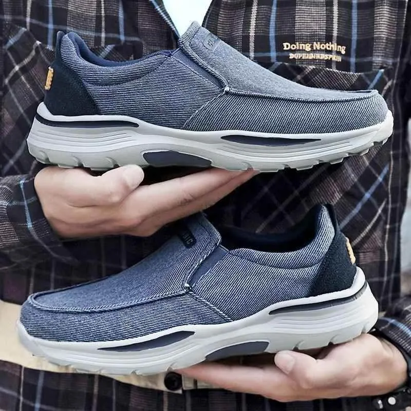 Classic Trendy Men Casual Shoes Canvas Breathable Men's Loafers New Male Comfortable Outdoor Walking Sneakers TBFS0256