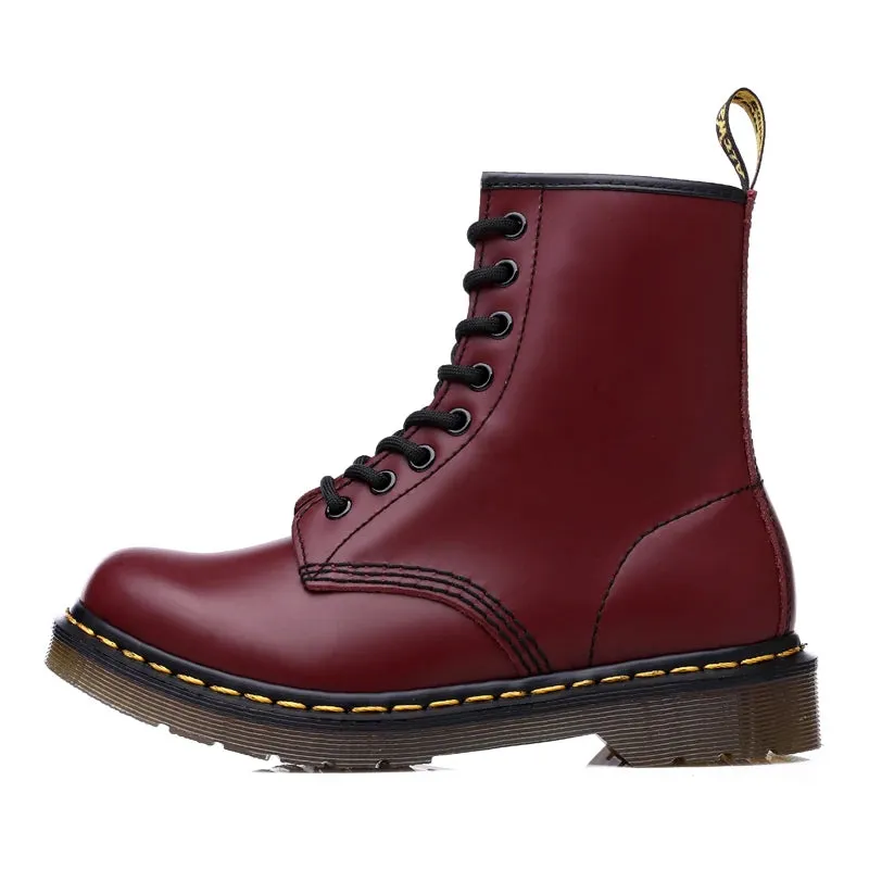 Classy Shiny Cherry red and black High heel maroon lace up boots