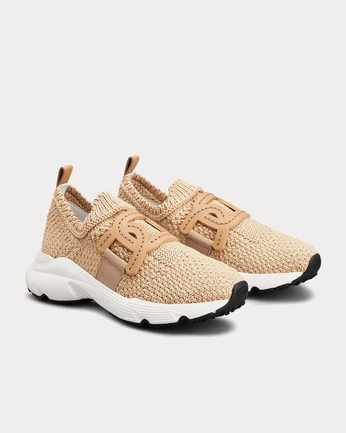 Fabric Beige / White Slip On Sneakers