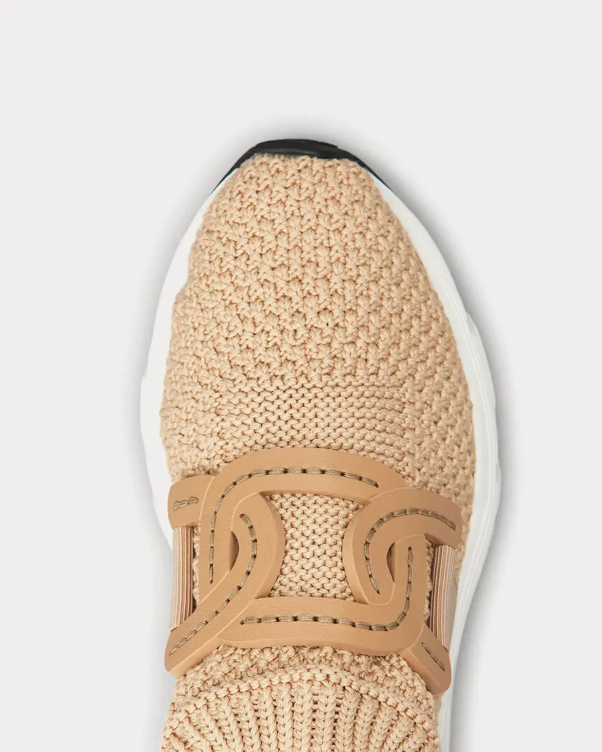 Fabric Beige / White Slip On Sneakers