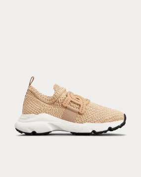 Fabric Beige / White Slip On Sneakers
