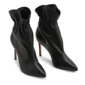 Fashion PU Plian Point Toe High Heel Ankle Boots