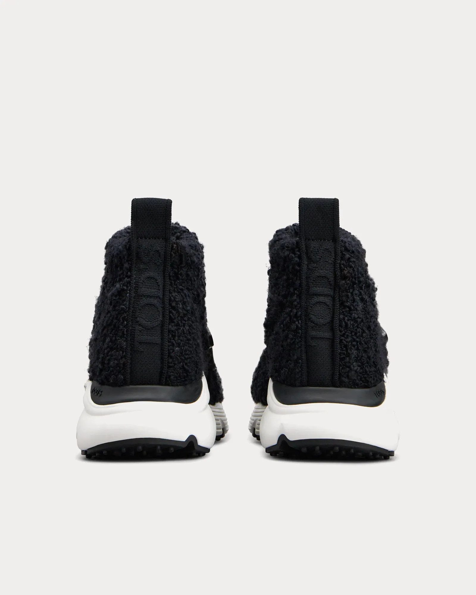 Kate Bouclé Knit Black High Top Sneakers