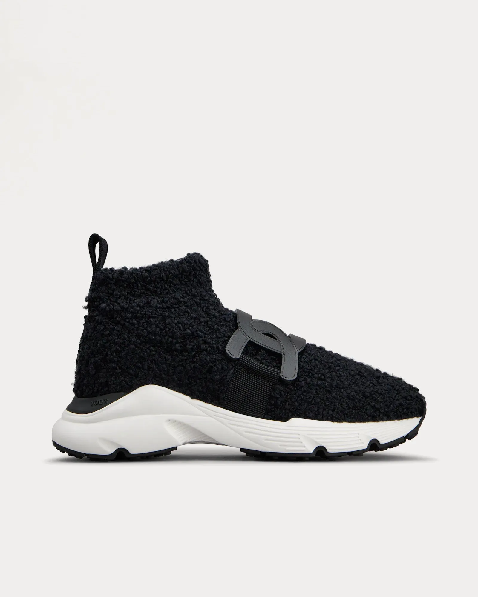 Kate Bouclé Knit Black High Top Sneakers