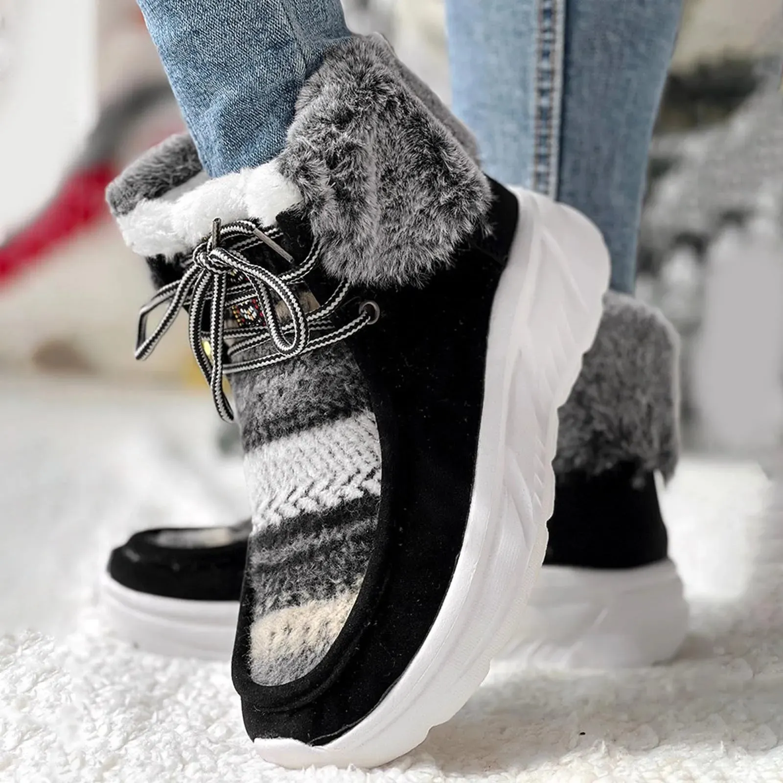 Lace-Up Outdoor Slipper Boots