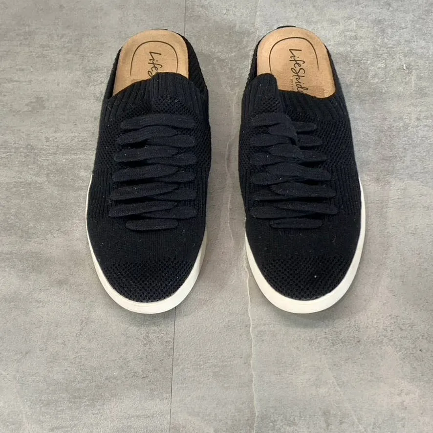 LIFESTRIDE Women's Black Knit Fabric Ease Slip-On Sneakers SZ 6.5