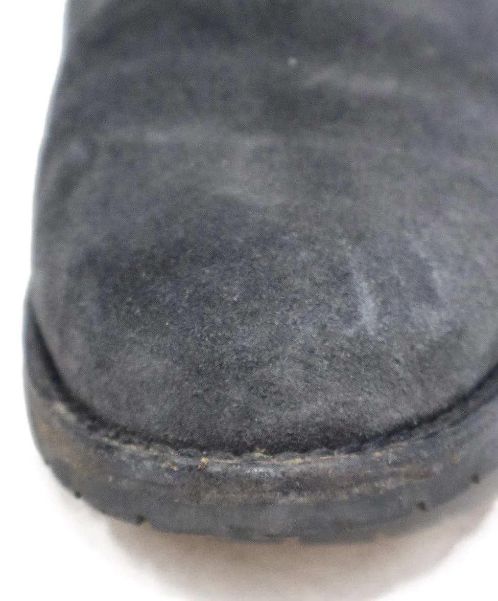 Manolo Blahnik Grey Suede & Shearling Boots sz 9