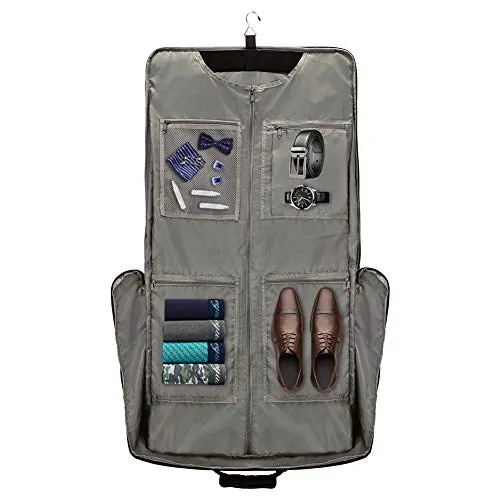 Modoker Suit Luggage Garment Bag with Shoulder Strap, Suit Carry on Bag Hanging Suitcase Black Garment Bags for Men Women Business Travel