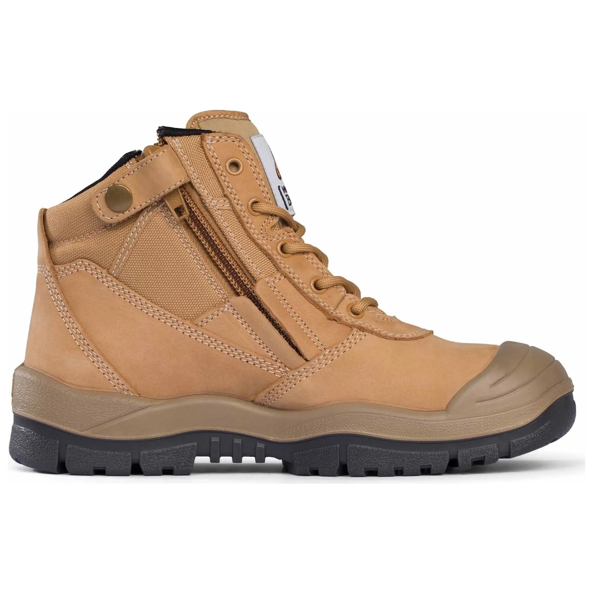 Mongrel Wheat Zip Sided Lace Up Steel Cap Safety Boot Scuff Cap (461050) (Pre-Order)