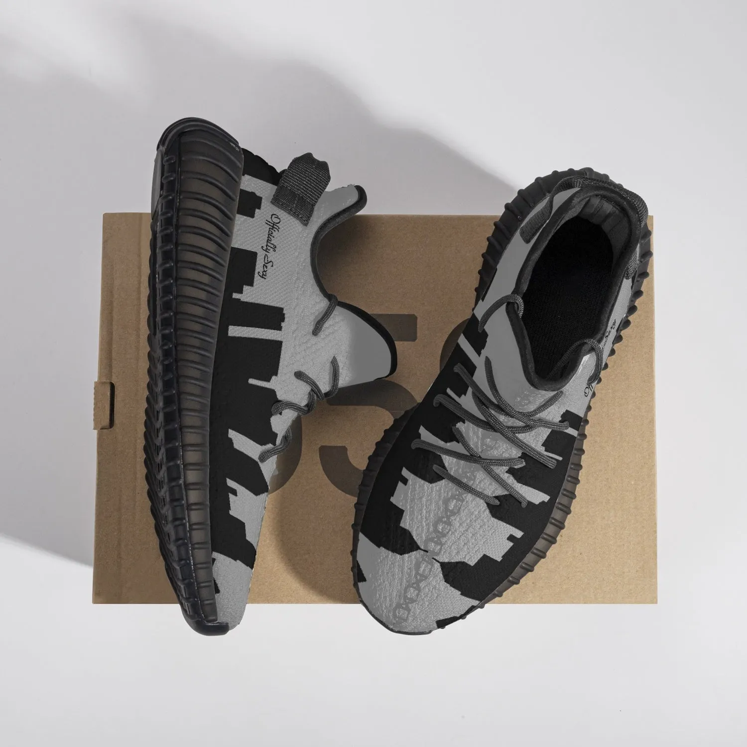 Officially Sexy Light Grey Skyline Collection Adult Unisex Mesh Knit Sneakers