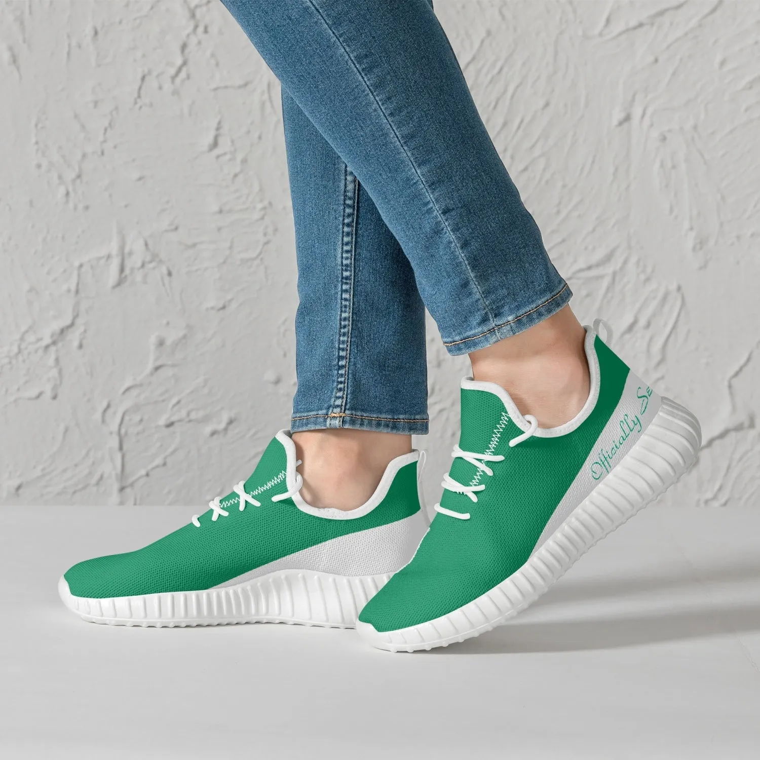 Officially Sexy Mint & White Laser Mesh Knit Sneakers - With White or Black Sole