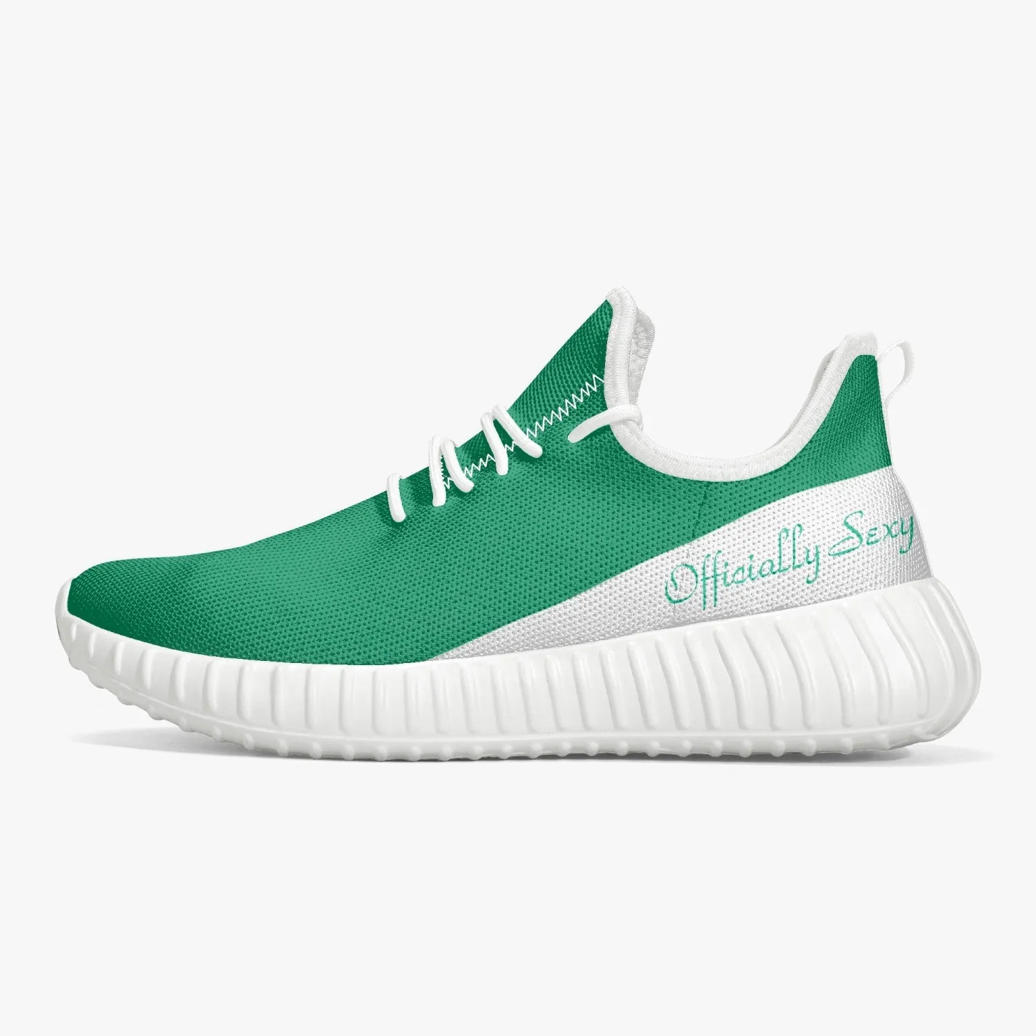 Officially Sexy Mint & White Laser Mesh Knit Sneakers - With White or Black Sole