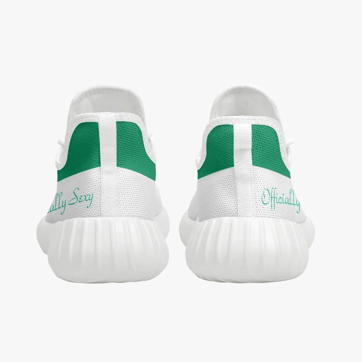 Officially Sexy Mint & White Laser Mesh Knit Sneakers - With White or Black Sole
