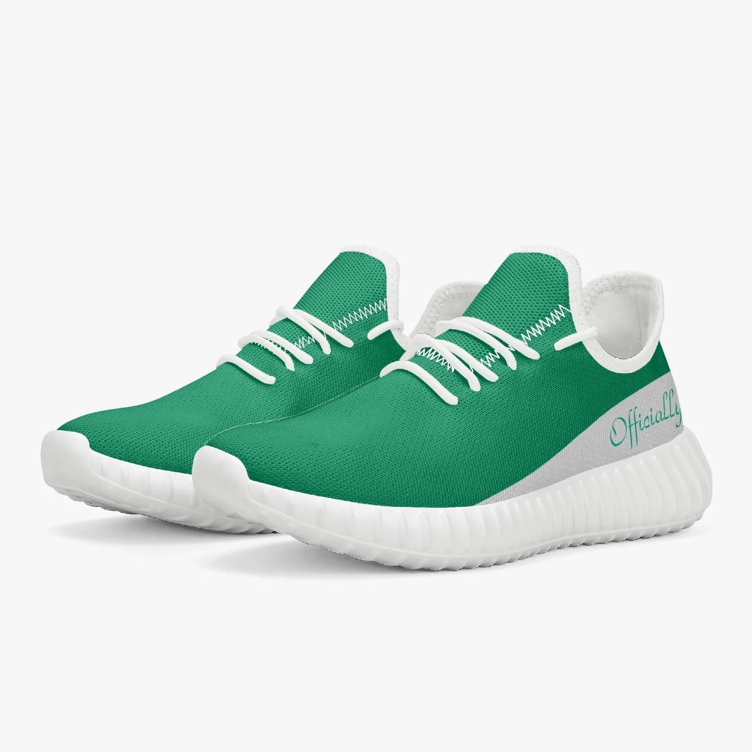 Officially Sexy Mint & White Laser Mesh Knit Sneakers - With White or Black Sole