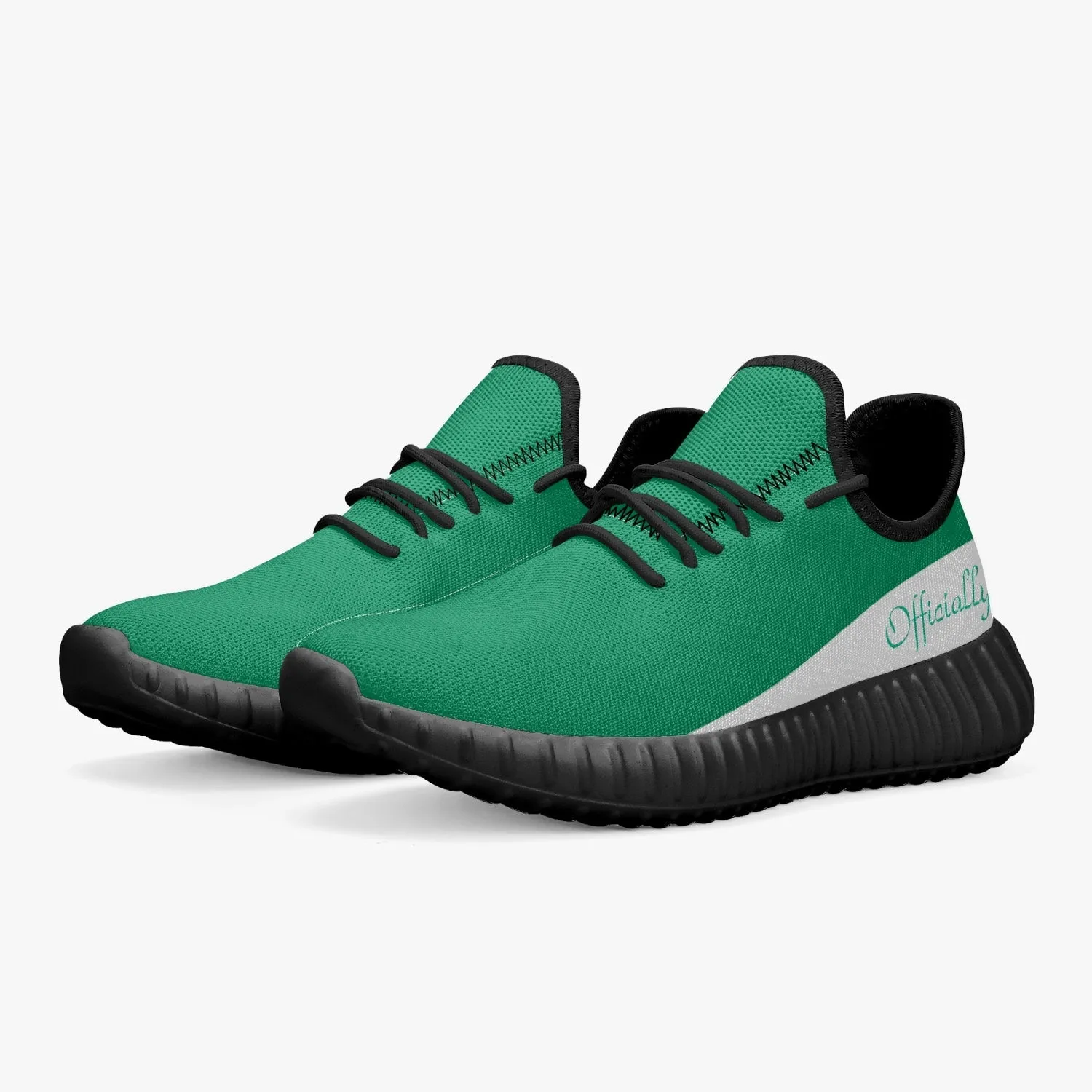 Officially Sexy Mint & White Laser Mesh Knit Sneakers - With White or Black Sole
