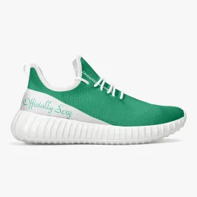 Officially Sexy Mint & White Laser Mesh Knit Sneakers - With White or Black Sole