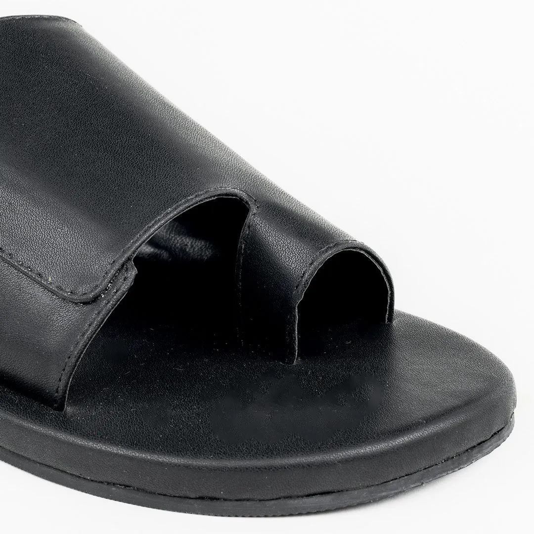 Paaduks Iru Cloak Black Vegan Leather Slides for Men