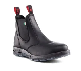 Redback Bobcat CSA Safety Pull On Boot in Tussock ,Black, Claret