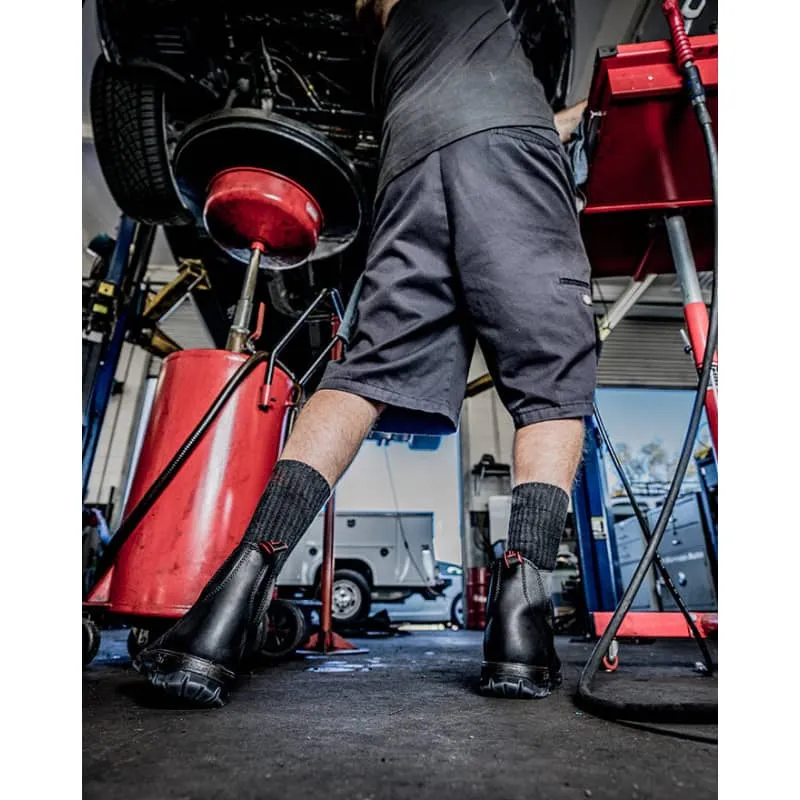 Redback Bobcat CSA Safety Pull On Boot in Tussock ,Black, Claret