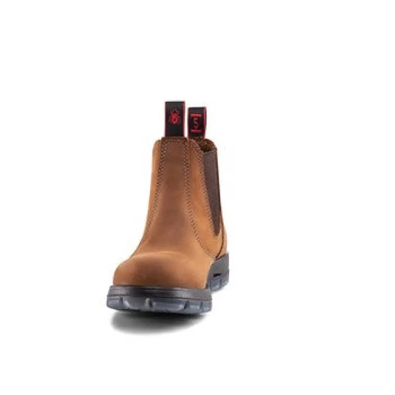 Redback Bobcat CSA Safety Pull On Boot in Tussock ,Black, Claret
