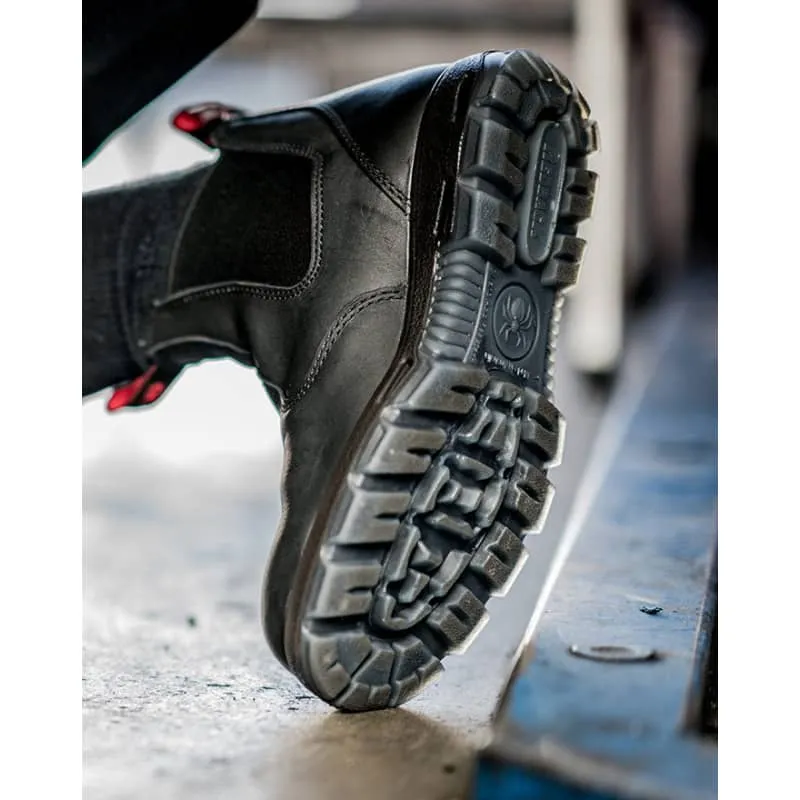 Redback Bobcat CSA Safety Pull On Boot in Tussock ,Black, Claret