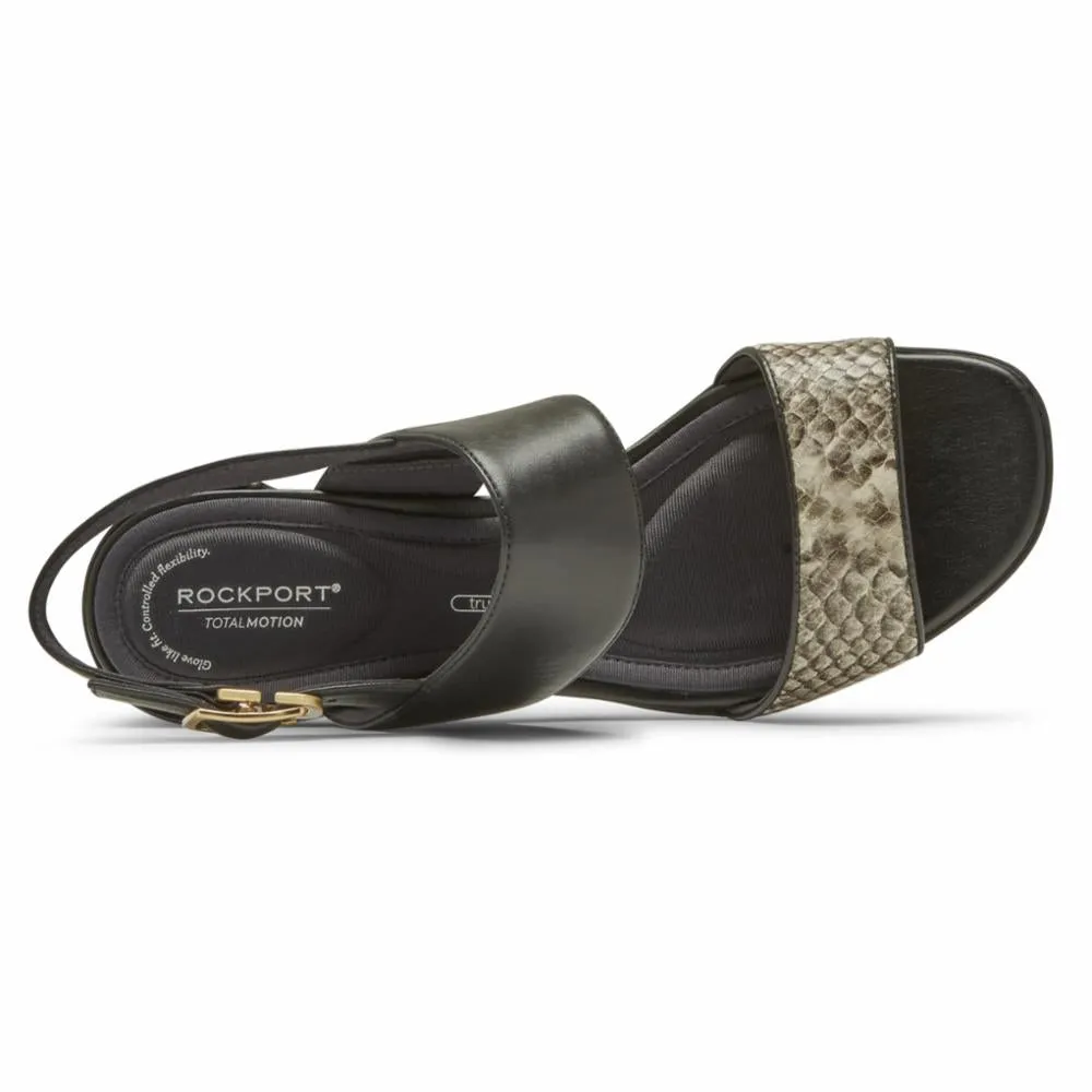 Rockport Women TOTAL MOTION ALAINA TWO STRAP BEIGE SNAKE
