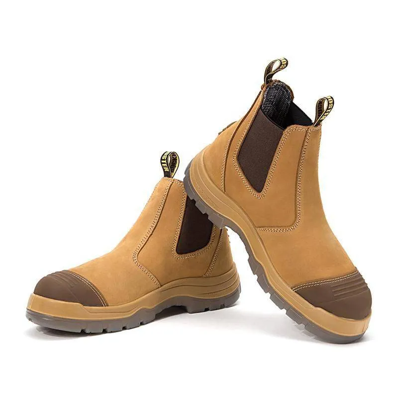 ROCKROOSTER SAFETY BOOTS GAMMON SLIP-ON ELASTIC NUBUCK LEATHER  Size10-(44)