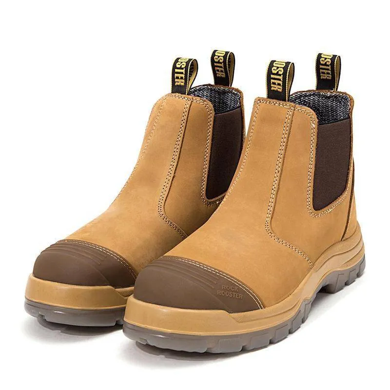 ROCKROOSTER SAFETY BOOTS GAMMON SLIP-ON ELASTIC NUBUCK LEATHER  Size10-(44)