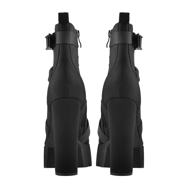 Round Toe Lycra Winter Boots