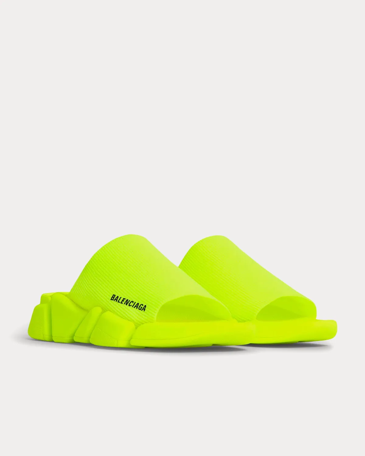 Speed 2.0 Recycled Knit Neon Yellow Slides