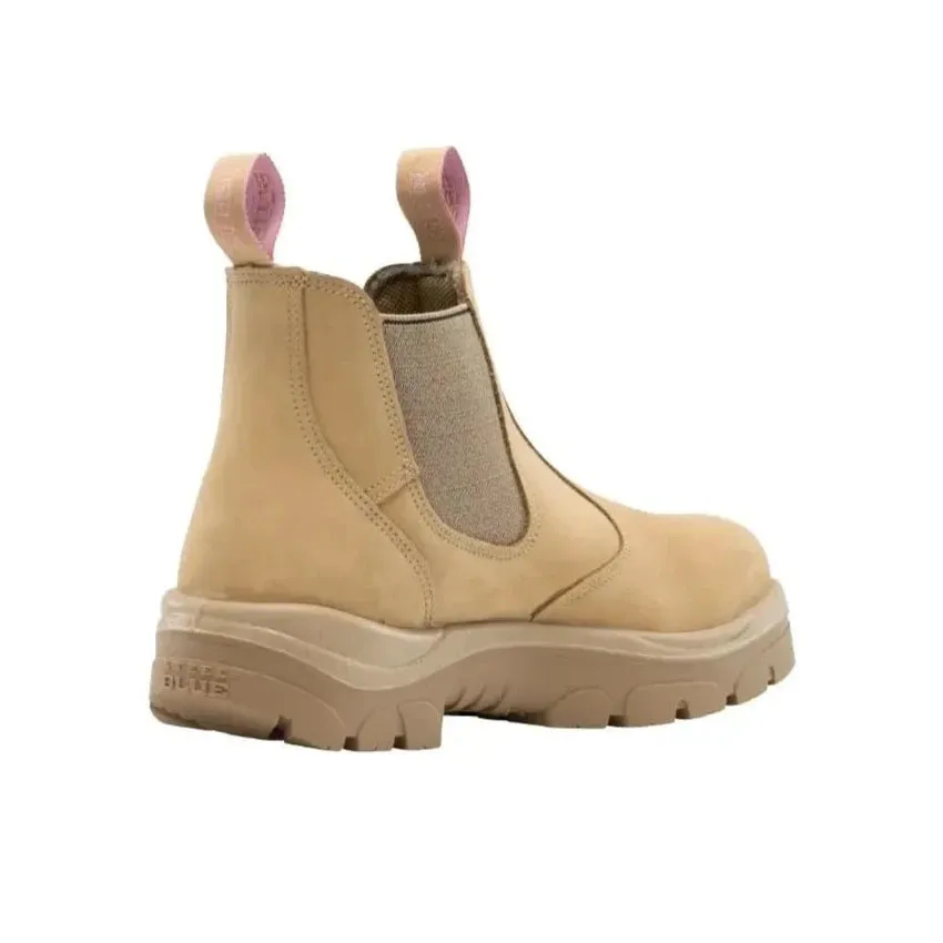 Steel Blue Sand Hobart Ladies Elastic Side Steel Toe Cap Safety Boot (512701) (Pre-Order)