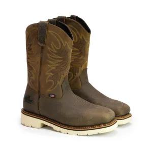 THOROGOOD PEBBLE BROWN CRAZYHORSE SAFETY TOE SQUARE TOE WORK BOOT