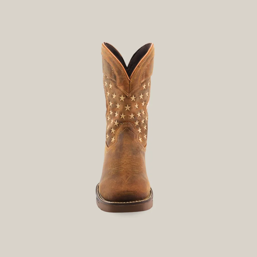 White Tan US Flag - Waterproof - Soft Toe