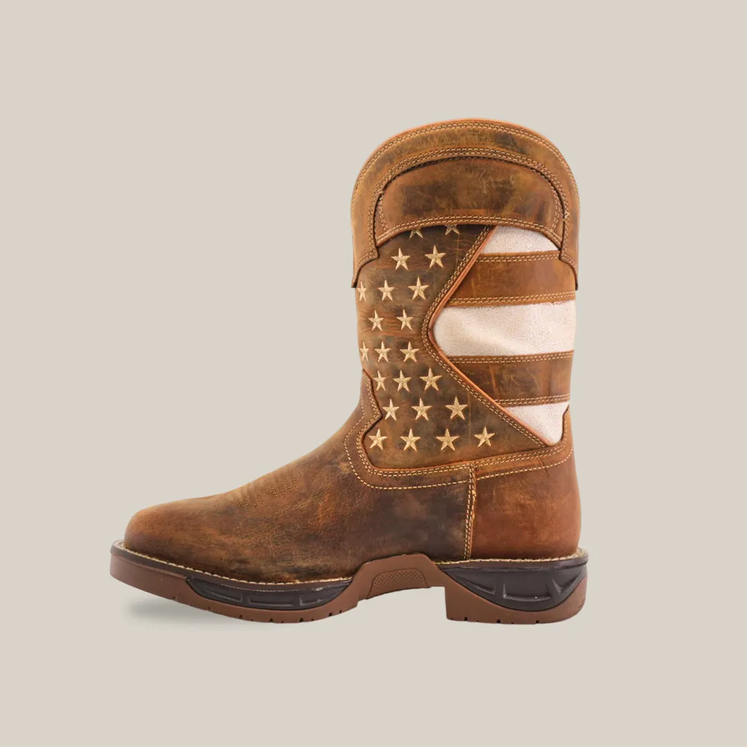 White Tan US Flag - Waterproof - Soft Toe